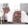 Ambesonne Floral Bed Runner Set, Valentine’s Day Theme Vintage Style Romantic Roses Pattern Plot, Decorative Bedding Scarf and a Pillow Sham for Hotels Homes, Twin, Dark Fuchsia and Slate Blue(Coral Blush and Brown)