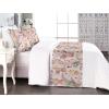 Ambesonne Floral Bed Runner Set, Valentine’s Day Theme Vintage Style Romantic Roses Pattern Plot, Decorative Bedding Scarf and a Pillow Sham for Hotels Homes, Twin, Dark Fuchsia and Slate Blue(Sand Brown and Pale Teal)