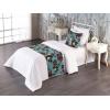 Ambesonne Floral Bed Runner Set, Valentine’s Day Theme Vintage Style Romantic Roses Pattern Plot, Decorative Bedding Scarf and a Pillow Sham for Hotels Homes, Twin, Dark Fuchsia and Slate Blue(Dark Fuchsia and Slate Blue)