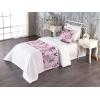 Ambesonne Floral Bed Runner Set, Valentine’s Day Theme Vintage Style Romantic Roses Pattern Plot, Decorative Bedding Scarf and a Pillow Sham for Hotels Homes, Twin, Dark Fuchsia and Slate Blue(Soft Pink and Dark Grey)