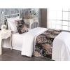 Ambesonne Floral Bed Runner Set, Valentine’s Day Theme Vintage Style Romantic Roses Pattern Plot, Decorative Bedding Scarf and a Pillow Sham for Hotels Homes, Twin, Dark Fuchsia and Slate Blue(Pale Taupe and Dried Rose)