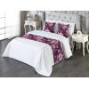 Ambesonne Floral Bed Runner Set, Valentine’s Day Theme Vintage Style Romantic Roses Pattern Plot, Decorative Bedding Scarf and a Pillow Sham for Hotels Homes, Twin, Dark Fuchsia and Slate Blue(Dark Magenta and Purple)