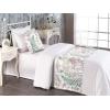 Ambesonne Floral Bed Runner Set, Valentine’s Day Theme Vintage Style Romantic Roses Pattern Plot, Decorative Bedding Scarf and a Pillow Sham for Hotels Homes, Twin, Dark Fuchsia and Slate Blue(Laurel Green and Pale Taupe)