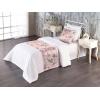 Ambesonne Floral Bed Runner Set, Valentine’s Day Theme Vintage Style Romantic Roses Pattern Plot, Decorative Bedding Scarf and a Pillow Sham for Hotels Homes, Twin, Dark Fuchsia and Slate Blue(Pale Salmon and Grey Pink)