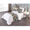 Ambesonne Floral Bed Runner Set, Valentine’s Day Theme Vintage Style Romantic Roses Pattern Plot, Decorative Bedding Scarf and a Pillow Sham for Hotels Homes, Twin, Dark Fuchsia and Slate Blue(Dark Coral and Hunter Green)