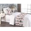 Ambesonne Floral Bed Runner Set, Valentine’s Day Theme Vintage Style Romantic Roses Pattern Plot, Decorative Bedding Scarf and a Pillow Sham for Hotels Homes, Twin, Dark Fuchsia and Slate Blue(Charcoal Grey and Champagne)