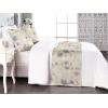 Ambesonne Floral Bed Runner Set, Valentine’s Day Theme Vintage Style Romantic Roses Pattern Plot, Decorative Bedding Scarf and a Pillow Sham for Hotels Homes, Twin, Dark Fuchsia and Slate Blue(Pale Lavender Blue Grey)