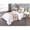 Ambesonne Floral Bed Runner Set, Valentine’s Day Theme Vintage Style Romantic Roses Pattern Plot, Decorative Bedding Scarf and a Pillow Sham for Hotels Homes, Twin, Dark Fuchsia and Slate Blue(Sand Brown and Pale Teal)