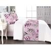 Ambesonne Floral Bed Runner Set, Valentine’s Day Theme Vintage Style Romantic Roses Pattern Plot, Decorative Bedding Scarf and a Pillow Sham for Hotels Homes, Twin, Dark Fuchsia and Slate Blue(Soft Pink and Dark Grey)