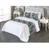 Ambesonne Floral Bed Runner Set, Valentine’s Day Theme Vintage Style Romantic Roses Pattern Plot, Decorative Bedding Scarf and a Pillow Sham for Hotels Homes, Twin, Dark Fuchsia and Slate Blue(Dark Teal and Pale Grey)