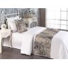 Ambesonne Floral Bed Runner Set, Valentine’s Day Theme Vintage Style Romantic Roses Pattern Plot, Decorative Bedding Scarf and a Pillow Sham for Hotels Homes, Twin, Dark Fuchsia and Slate Blue(Pale Grey and Caramel)