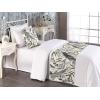 Ambesonne Floral Bed Runner Set, Valentine’s Day Theme Vintage Style Romantic Roses Pattern Plot, Decorative Bedding Scarf and a Pillow Sham for Hotels Homes, Twin, Dark Fuchsia and Slate Blue(Pale Grey and Eggshell)