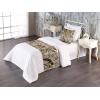 Ambesonne Floral Bed Runner Set, Valentine’s Day Theme Vintage Style Romantic Roses Pattern Plot, Decorative Bedding Scarf and a Pillow Sham for Hotels Homes, Twin, Dark Fuchsia and Slate Blue(Dark Brown Pale Sepia)