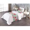 Ambesonne Floral Bed Runner Set, Valentine’s Day Theme Vintage Style Romantic Roses Pattern Plot, Decorative Bedding Scarf and a Pillow Sham for Hotels Homes, Twin, Dark Fuchsia and Slate Blue(Dark Coral and Army Green)