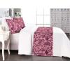 Ambesonne Floral Bed Runner Set, Valentine’s Day Theme Vintage Style Romantic Roses Pattern Plot, Decorative Bedding Scarf and a Pillow Sham for Hotels Homes, Twin, Dark Fuchsia and Slate Blue(Soft Pink and Dark Magenta)