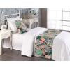 Ambesonne Floral Bed Runner Set, Valentine’s Day Theme Vintage Style Romantic Roses Pattern Plot, Decorative Bedding Scarf and a Pillow Sham for Hotels Homes, Twin, Dark Fuchsia and Slate Blue(Dark Coral and Hunter Green)