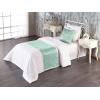 Ambesonne Floral Bed Runner Set, Valentine’s Day Theme Vintage Style Romantic Roses Pattern Plot, Decorative Bedding Scarf and a Pillow Sham for Hotels Homes, Twin, Dark Fuchsia and Slate Blue(Pistachio Green Seafoam)