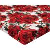 Ambesonne Floral Fitted Sheet, Realistic Painting Print A Million Roses to My Love Valentines Day, Decorative Soft Bedding All-Round Elastic Pocket, California King, Pale Pink Dark Pink and Ecru(Dark Coral and Fern Green)