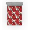 Ambesonne Floral Fitted Sheet, Realistic Painting Print A Million Roses to My Love Valentines Day, Decorative Soft Bedding All-Round Elastic Pocket, California King, Pale Pink Dark Pink and Ecru(Dark Coral and Fern Green)