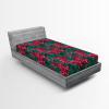 Ambesonne Floral Fitted Sheet, Realistic Painting Print A Million Roses to My Love Valentines Day, Decorative Soft Bedding All-Round Elastic Pocket, California King, Pale Pink Dark Pink and Ecru(Ruby Pink and Forest Green)