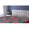 Ambesonne Floral Fitted Sheet, Realistic Painting Print A Million Roses to My Love Valentines Day, Decorative Soft Bedding All-Round Elastic Pocket, California King, Pale Pink Dark Pink and Ecru(Ruby Pink and Forest Green)