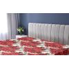 Ambesonne Floral Fitted Sheet, Realistic Painting Print A Million Roses to My Love Valentines Day, Decorative Soft Bedding All-Round Elastic Pocket, California King, Pale Pink Dark Pink and Ecru(Dark Coral and Fern Green)