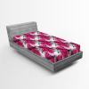 Ambesonne Floral Fitted Sheet, Realistic Painting Print A Million Roses to My Love Valentines Day, Decorative Soft Bedding All-Round Elastic Pocket, California King, Pale Pink Dark Pink and Ecru(Magenta Army Green White)