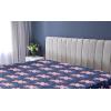 Ambesonne Floral Fitted Sheet, Romantic Concept Art Featuring Rose Flowers Hearts Leaves Valentine, Decorative Soft Fabric Bedding All-Round Elastic Pocket, Queen Size, Pastel Pink and Fern Green(Rose Night Blue and Dark Blue)