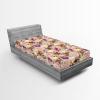 Ambesonne Floral Fitted Sheet, Romantic Concept Art Featuring Rose Flowers Hearts Leaves Valentine, Decorative Soft Fabric Bedding All-Round Elastic Pocket, Queen Size, Pastel Pink and Fern Green(Pale Fuchsia Sand Brown)