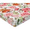 Ambesonne Floral Fitted Sheet, Romantic Concept Art Featuring Rose Flowers Hearts Leaves Valentine, Decorative Soft Fabric Bedding All-Round Elastic Pocket, Queen Size, Pastel Pink and Fern Green(Dark Peach and Soft Pink)