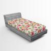 Ambesonne Floral Fitted Sheet, Romantic Concept Art Featuring Rose Flowers Hearts Leaves Valentine, Decorative Soft Fabric Bedding All-Round Elastic Pocket, Queen Size, Pastel Pink and Fern Green(Pastel Pink and Pale Orange)