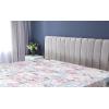 Ambesonne Floral Fitted Sheet, Romantic Concept Art Featuring Rose Flowers Hearts Leaves Valentine, Decorative Soft Fabric Bedding All-Round Elastic Pocket, Queen Size, Pastel Pink and Fern Green(Off White Pink Soft Blue)