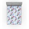 Ambesonne Floral Fitted Sheet, Romantic Concept Art Featuring Rose Flowers Hearts Leaves Valentine, Decorative Soft Fabric Bedding All-Round Elastic Pocket, Queen Size, Pastel Pink and Fern Green(Pale Azure Blue Evergreen)