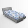 Ambesonne Floral Fitted Sheet, Romantic Concept Art Featuring Rose Flowers Hearts Leaves Valentine, Decorative Soft Fabric Bedding All-Round Elastic Pocket, Queen Size, Pastel Pink and Fern Green(Pale Ceil Blue White and Grey)