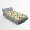 Ambesonne Floral Fitted Sheet, Romantic Concept Art Featuring Rose Flowers Hearts Leaves Valentine, Decorative Soft Fabric Bedding All-Round Elastic Pocket, Queen Size, Pastel Pink and Fern Green(Mustard and Pale Olive Green)