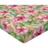 Ambesonne Floral Fitted Sheet, Romantic Concept Art Featuring Rose Flowers Hearts Leaves Valentine, Decorative Soft Fabric Bedding All-Round Elastic Pocket, Queen Size, Pastel Pink and Fern Green(Pastel Pink and Olive Green)