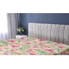 Ambesonne Floral Fitted Sheet, Romantic Concept Art Featuring Rose Flowers Hearts Leaves Valentine, Decorative Soft Fabric Bedding All-Round Elastic Pocket, Queen Size, Pastel Pink and Fern Green(Pastel Pink and Olive Green)