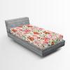 Ambesonne Floral Fitted Sheet, Romantic Concept Art Featuring Rose Flowers Hearts Leaves Valentine, Decorative Soft Fabric Bedding All-Round Elastic Pocket, Queen Size, Pastel Pink and Fern Green(Dark Peach and Soft Pink)