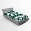 Ambesonne Floral Fitted Sheet, Romantic Concept Art Featuring Rose Flowers Hearts Leaves Valentine, Decorative Soft Fabric Bedding All-Round Elastic Pocket, Queen Size, Pastel Pink and Fern Green(White Pale Teal Grey Teal)