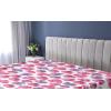 Ambesonne Floral Fitted Sheet, Romantic Concept Art Featuring Rose Flowers Hearts Leaves Valentine, Decorative Soft Fabric Bedding All-Round Elastic Pocket, Queen Size, Pastel Pink and Fern Green(Dark Pink and Ceil Blue)