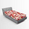 Ambesonne Floral Fitted Sheet, Romantic Concept Art Featuring Rose Flowers Hearts Leaves Valentine, Decorative Soft Fabric Bedding All-Round Elastic Pocket, Queen Size, Pastel Pink and Fern Green(Dark Coral and Pale Orange)