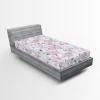 Ambesonne Floral Fitted Sheet, Romantic Concept Art Featuring Rose Flowers Hearts Leaves Valentine, Decorative Soft Fabric Bedding All-Round Elastic Pocket, Queen Size, Pastel Pink and Fern Green(Off White Pink Soft Blue)