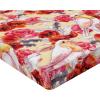 Ambesonne Floral Fitted Sheet, Romantic Concept Art Featuring Rose Flowers Hearts Leaves Valentine, Decorative Soft Fabric Bedding All-Round Elastic Pocket, Queen Size, Pastel Pink and Fern Green(Dark Coral and Pale Orange)