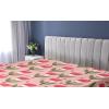 Ambesonne Floral Fitted Sheet, Romantic Concept Art Featuring Rose Flowers Hearts Leaves Valentine, Decorative Soft Fabric Bedding All-Round Elastic Pocket, Queen Size, Pastel Pink and Fern Green(Red Fern Green and Blush)