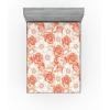 Ambesonne Floral Fitted Sheet, Romantic Concept Art Featuring Rose Flowers Hearts Leaves Valentine, Decorative Soft Fabric Bedding All-Round Elastic Pocket, Queen Size, Pastel Pink and Fern Green(White Pale Rust and Cinnamon)