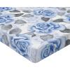 Ambesonne Floral Fitted Sheet, Romantic Concept Art Featuring Rose Flowers Hearts Leaves Valentine, Decorative Soft Fabric Bedding All-Round Elastic Pocket, Queen Size, Pastel Pink and Fern Green(Pale Ceil Blue White and Grey)