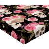 Ambesonne Floral Fitted Sheet, Valentine’s Day Concept Art Pastel Repetitive Roses Pattern Plot, Decorative Soft Bedding All-Round Elastic Pocket, California King, Dark Pink Blush and White(Pink Laurel Green Black)