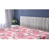 Ambesonne Floral Fitted Sheet, Valentine’s Day Concept Art Pastel Repetitive Roses Pattern Plot, Decorative Soft Bedding All-Round Elastic Pocket, California King, Dark Pink Blush and White(Dark Pink and Cadet Blue)