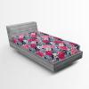 Ambesonne Floral Fitted Sheet, Valentine’s Day Concept Art Pastel Repetitive Roses Pattern Plot, Decorative Soft Bedding All-Round Elastic Pocket, California King, Dark Pink Blush and White(Raspberry Laurel Green)