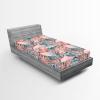 Ambesonne Floral Fitted Sheet, Valentine’s Day Concept Art Pastel Repetitive Roses Pattern Plot, Decorative Soft Bedding All-Round Elastic Pocket, California King, Dark Pink Blush and White(Coral Dark Cadet Blue)
